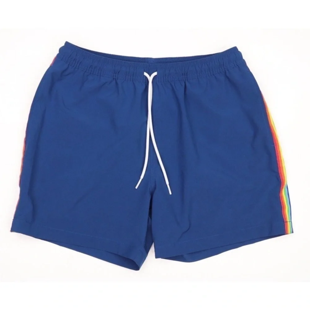 Chubbies The Rainbow Sherbets swim trunks Blue with rainbow stripes Size XL